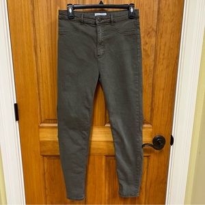 Zara Army Green Skinny Jeans, Size 8